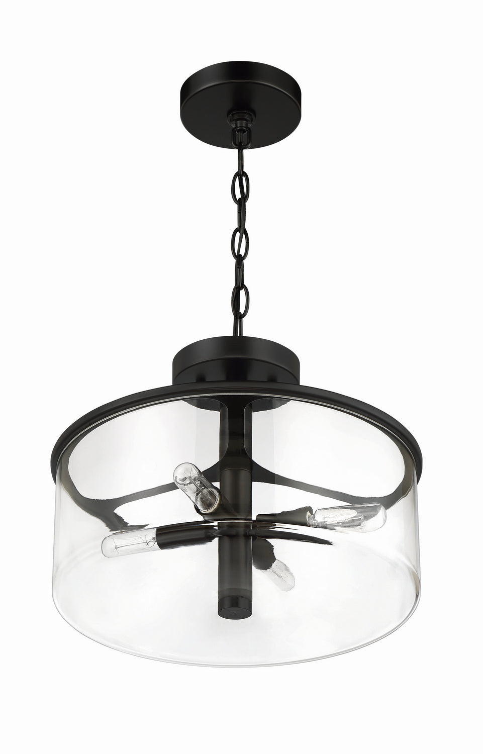 Craftmade - 55654-FB - Four Light Convertible Semi Flush - Hailie - Flat Black