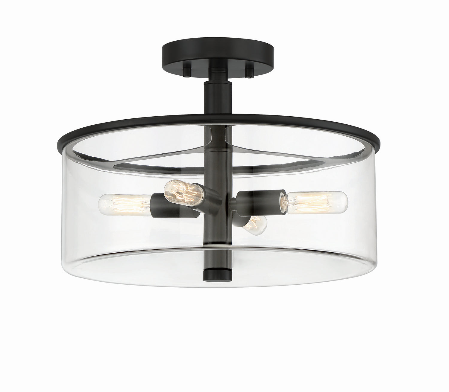 Craftmade - 55654-FB - Four Light Convertible Semi Flush - Hailie - Flat Black