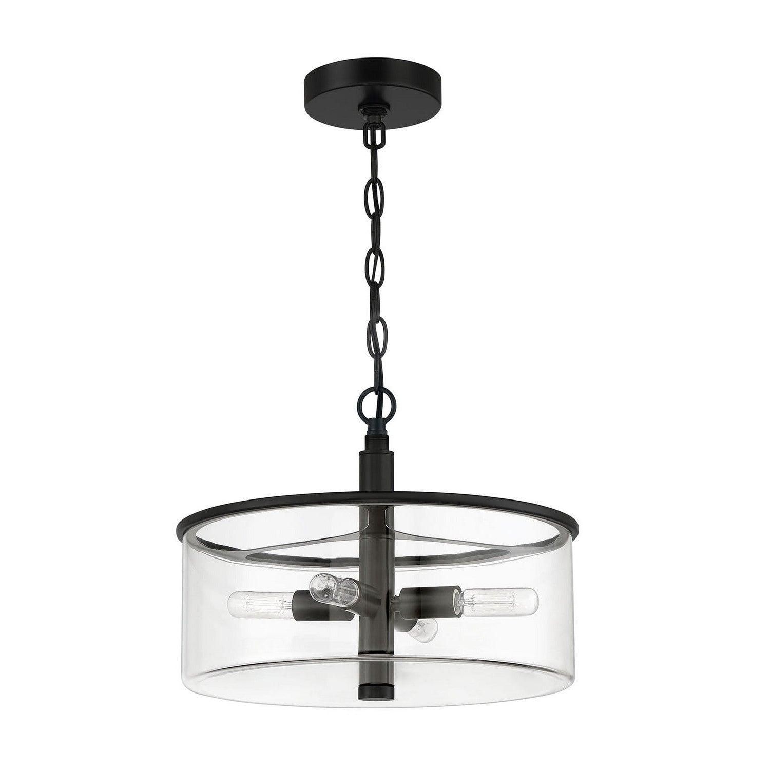 Craftmade - 55654-FB - Four Light Convertible Semi Flush - Hailie - Flat Black