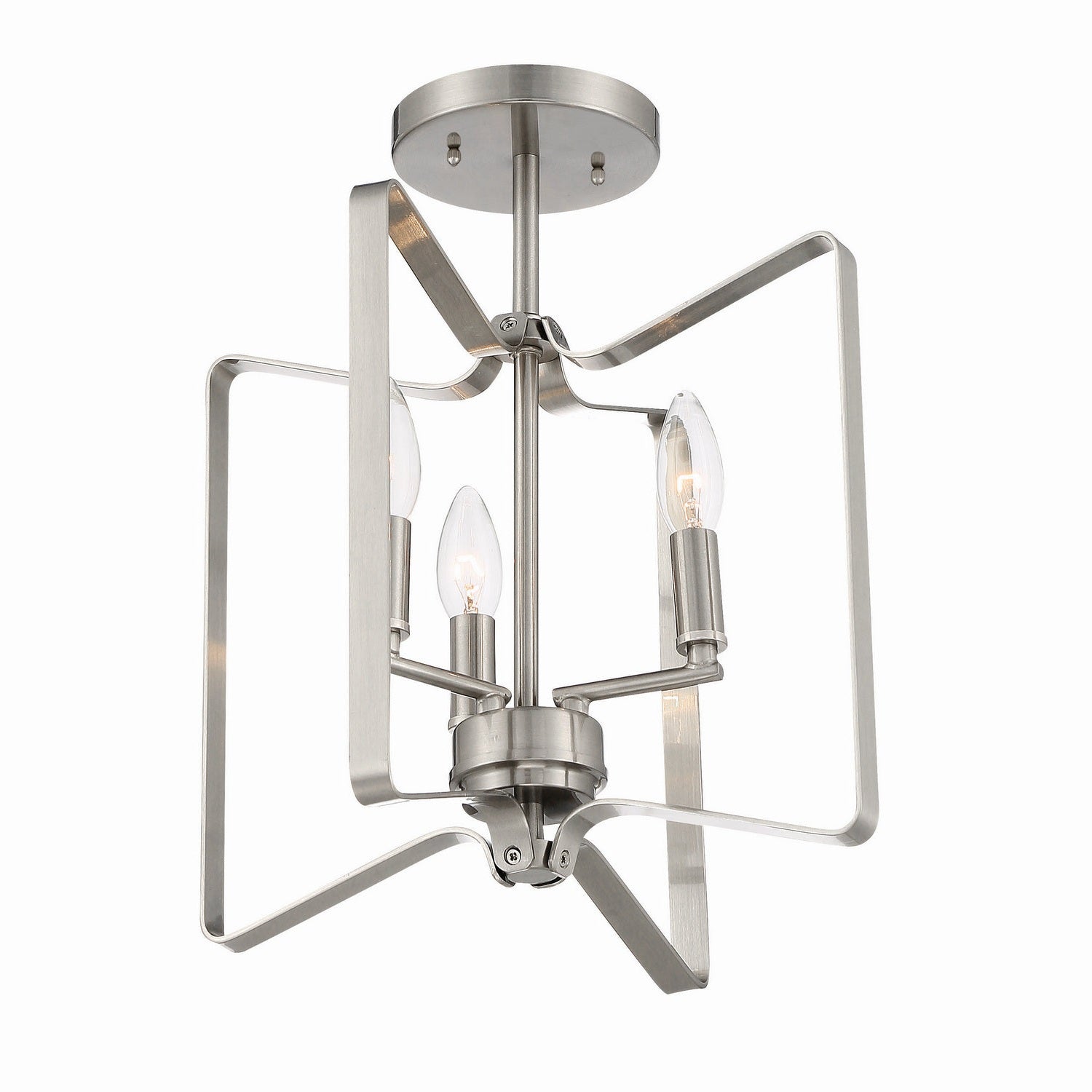 Craftmade - 56153-BNK - Three Light Convertible Semi Flush - Shayna - Brushed Polished Nickel