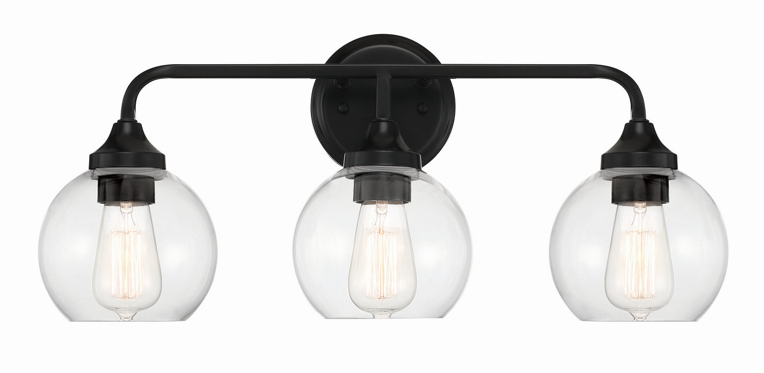 Craftmade - 56203-FB - Three Light Vanity - Glenda - Flat Black