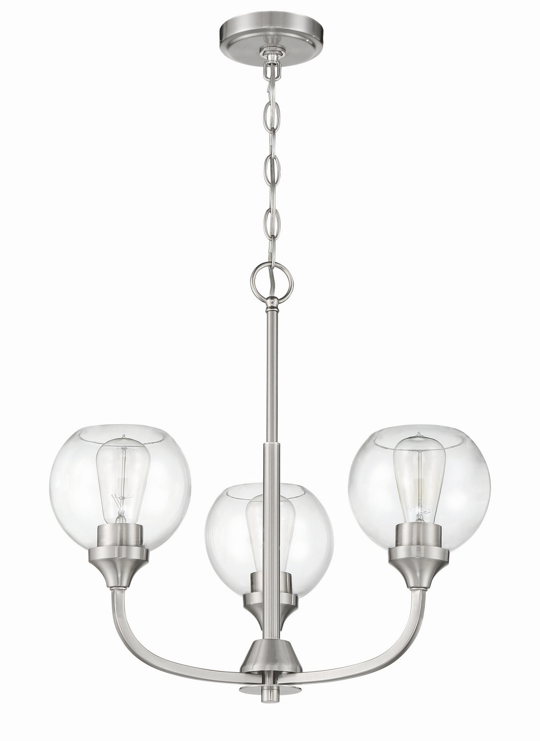 Craftmade - 56223-BNK - Three Light Chandelier - Glenda - Brushed Polished Nickel