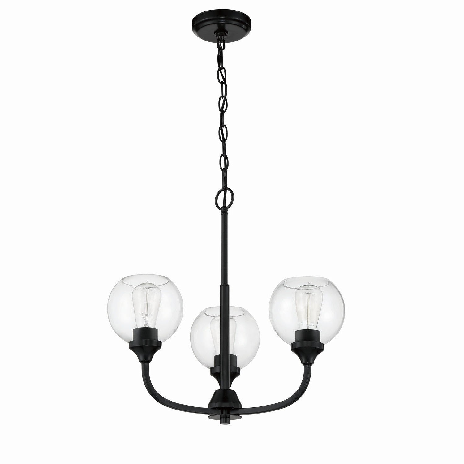Craftmade - 56223-FB - Three Light Chandelier - Glenda - Flat Black
