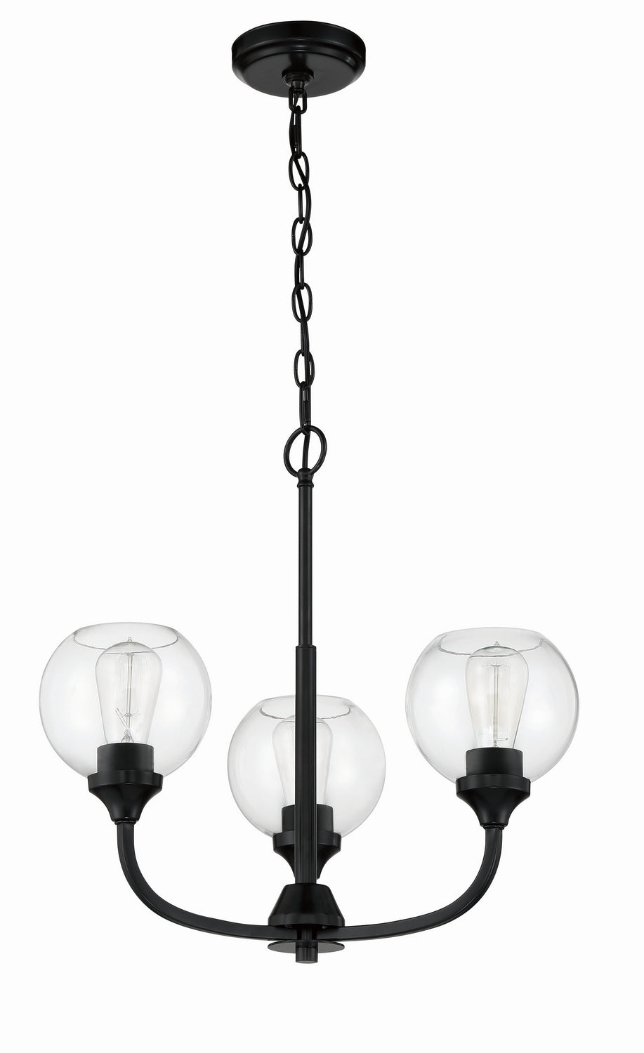 Craftmade - 56223-FB - Three Light Chandelier - Glenda - Flat Black