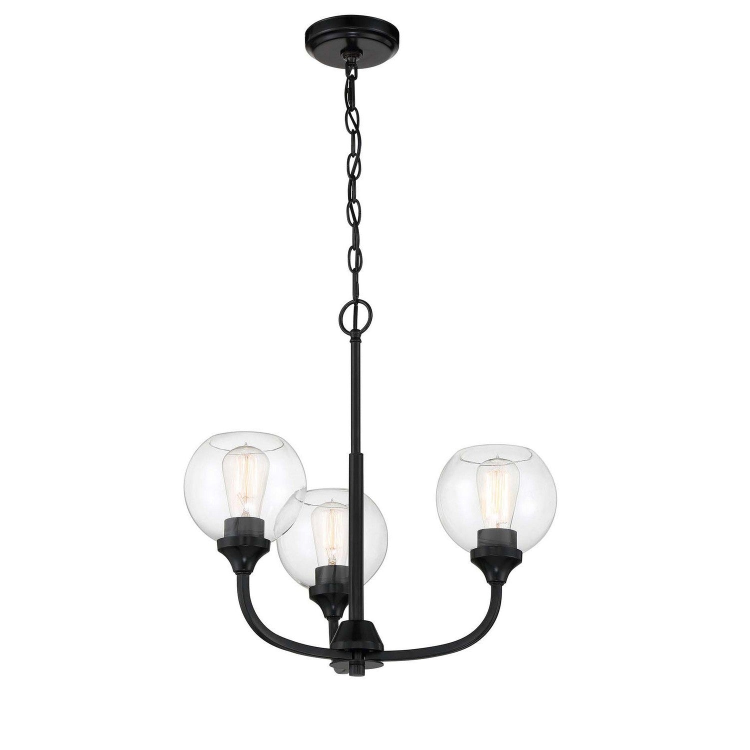 Craftmade - 56223-FB - Three Light Chandelier - Glenda - Flat Black