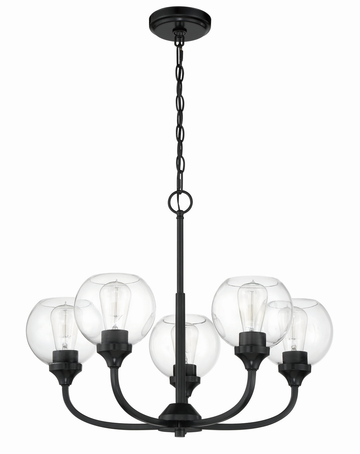 Craftmade - 56225-FB - Five Light Chandelier - Glenda - Flat Black
