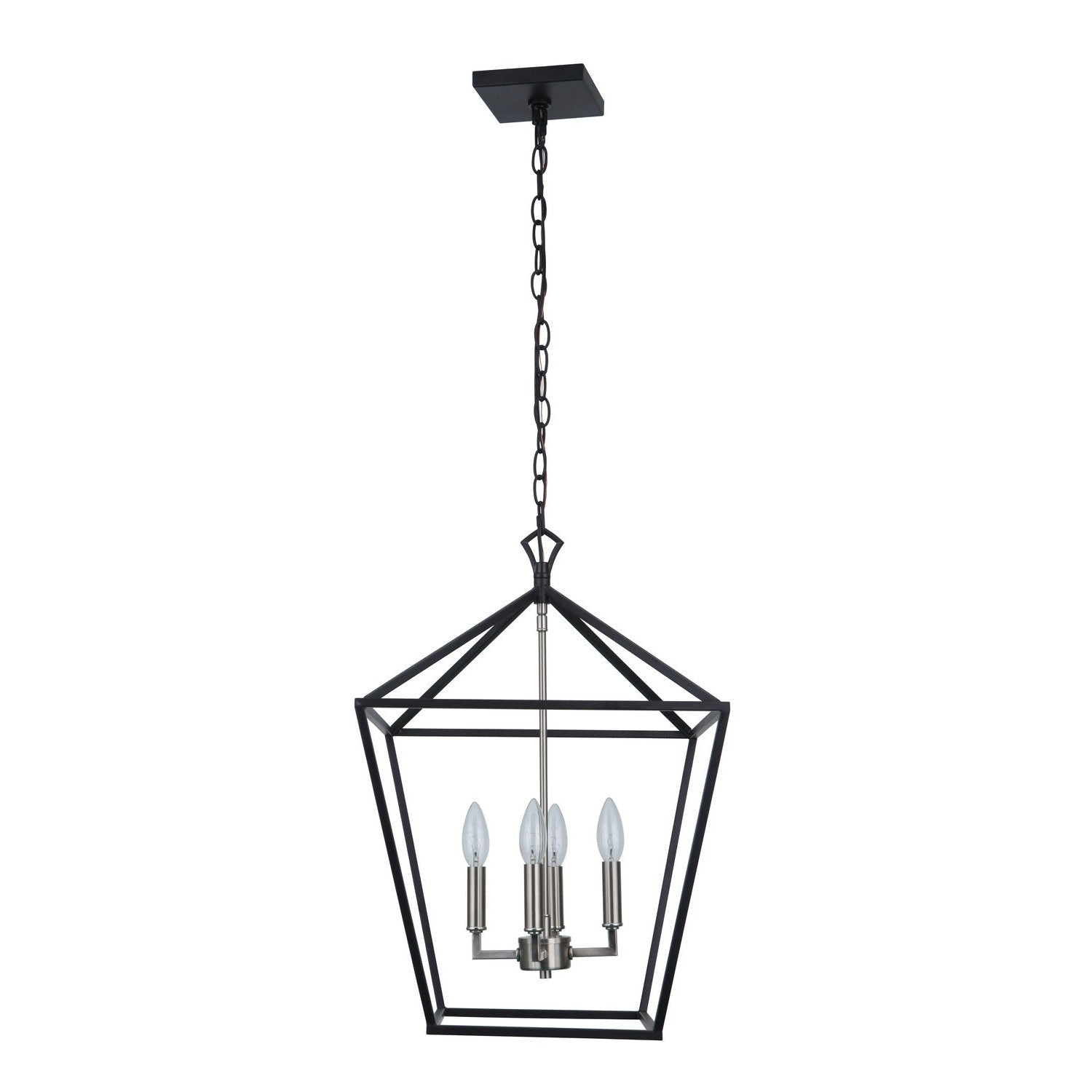 Craftmade - 56334-FBBNK - Four Light Foyer Pendant - Flynt II - Flat Black/Brushed Polished Nickel
