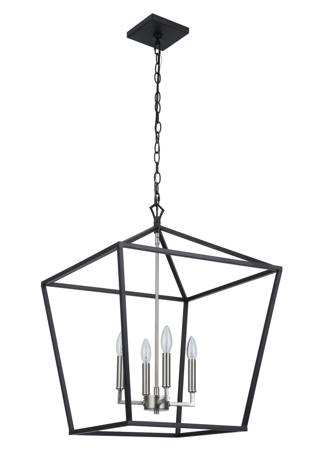 Craftmade - 56336-FBBNK - Four Light Foyer Pendant - Flynt II - Flat Black/Brushed Polished Nickel