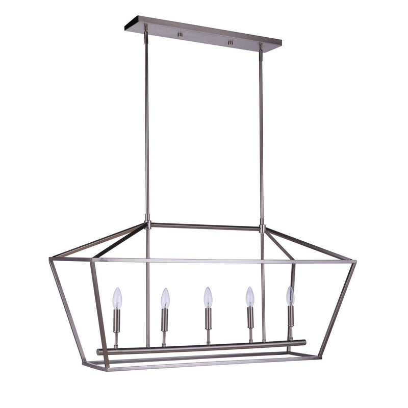 Craftmade - 56375-BNK - Five Light Island Pendant - Flynt II - Brushed Polished Nickel
