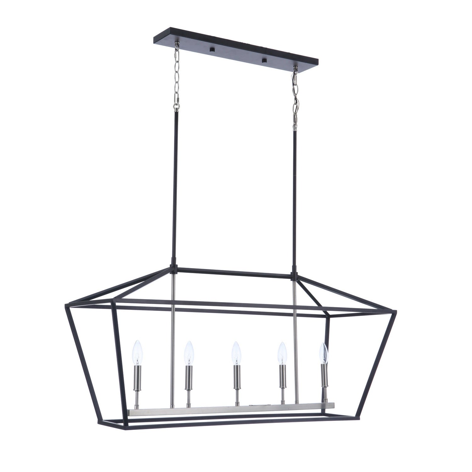 Craftmade - 56375-FBBNK - Five Light Island Pendant - Flynt II - Flat Black/Brushed Polished Nickel