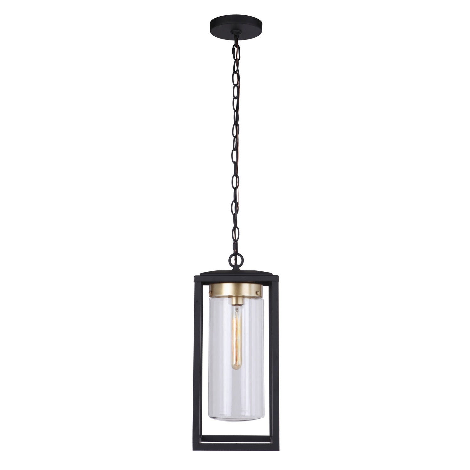 Craftmade - ZA4821-MNSB - One Light Outdoor Pendant - Neo - Midnight / Satin Brass