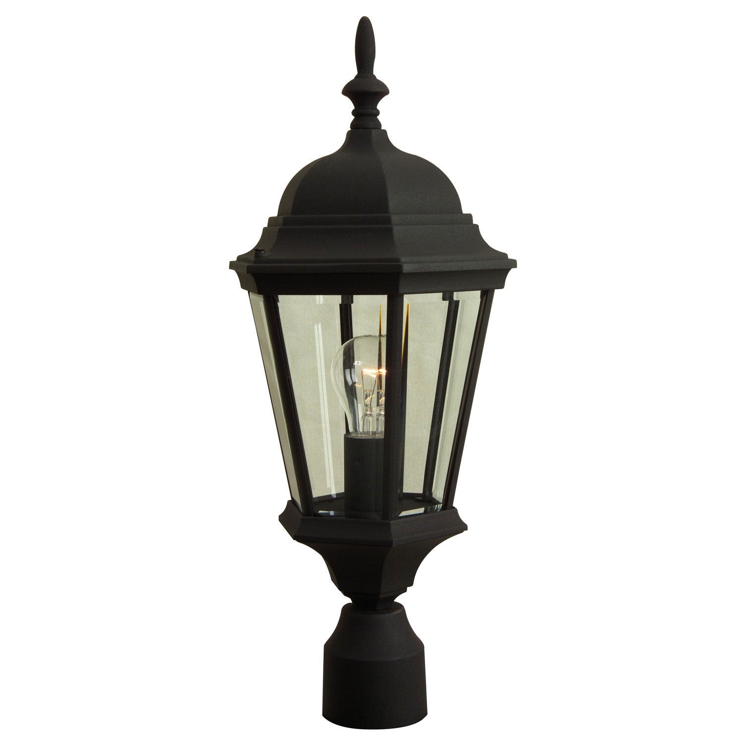 Craftmade - Z255-TB - One Light Post Mount - Straight Glass Cast - Textured Black