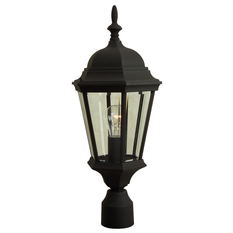 Craftmade - Z255-TB - One Light Post Mount - Straight Glass Cast - Textured Black