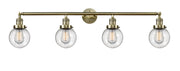 Innovations - 215-AB-G204-6 - Four Light Bath Vanity - Franklin Restoration - Antique Brass