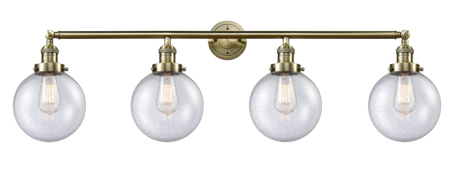 Innovations - 215-AB-G204-8 - Four Light Bath Vanity - Franklin Restoration - Antique Brass
