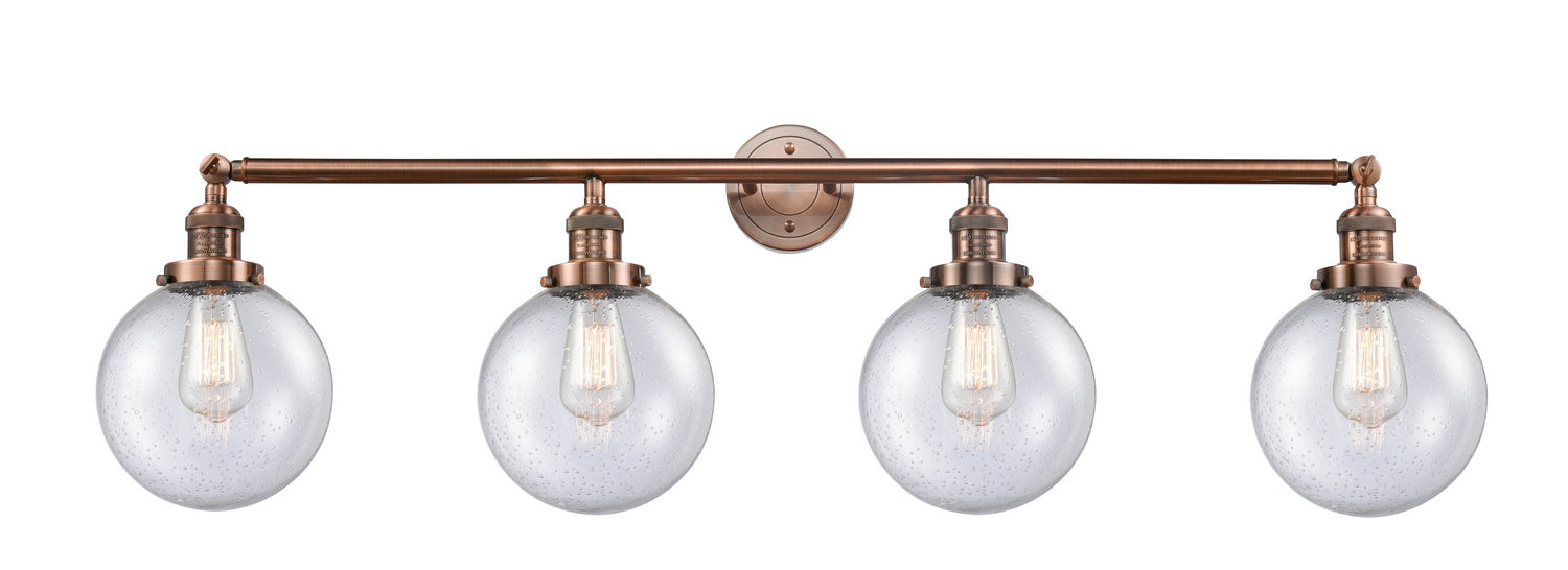 Innovations - 215-AC-G204-8 - Four Light Bath Vanity - Franklin Restoration - Antique Copper