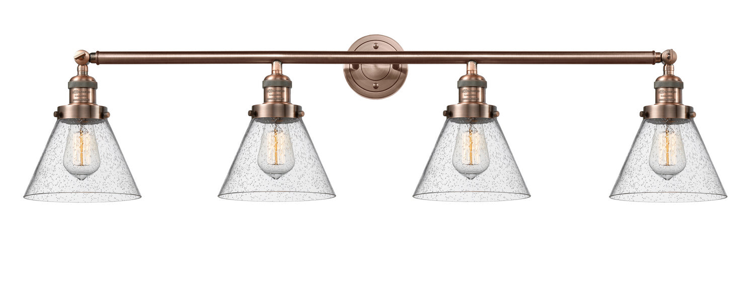 Innovations - 215-AC-G44 - Four Light Bath Vanity - Franklin Restoration - Antique Copper