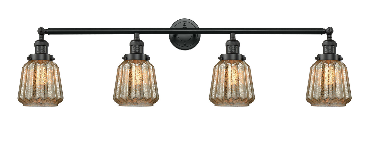 Innovations - 215-BK-G146 - Four Light Bath Vanity - Franklin Restoration - Matte Black