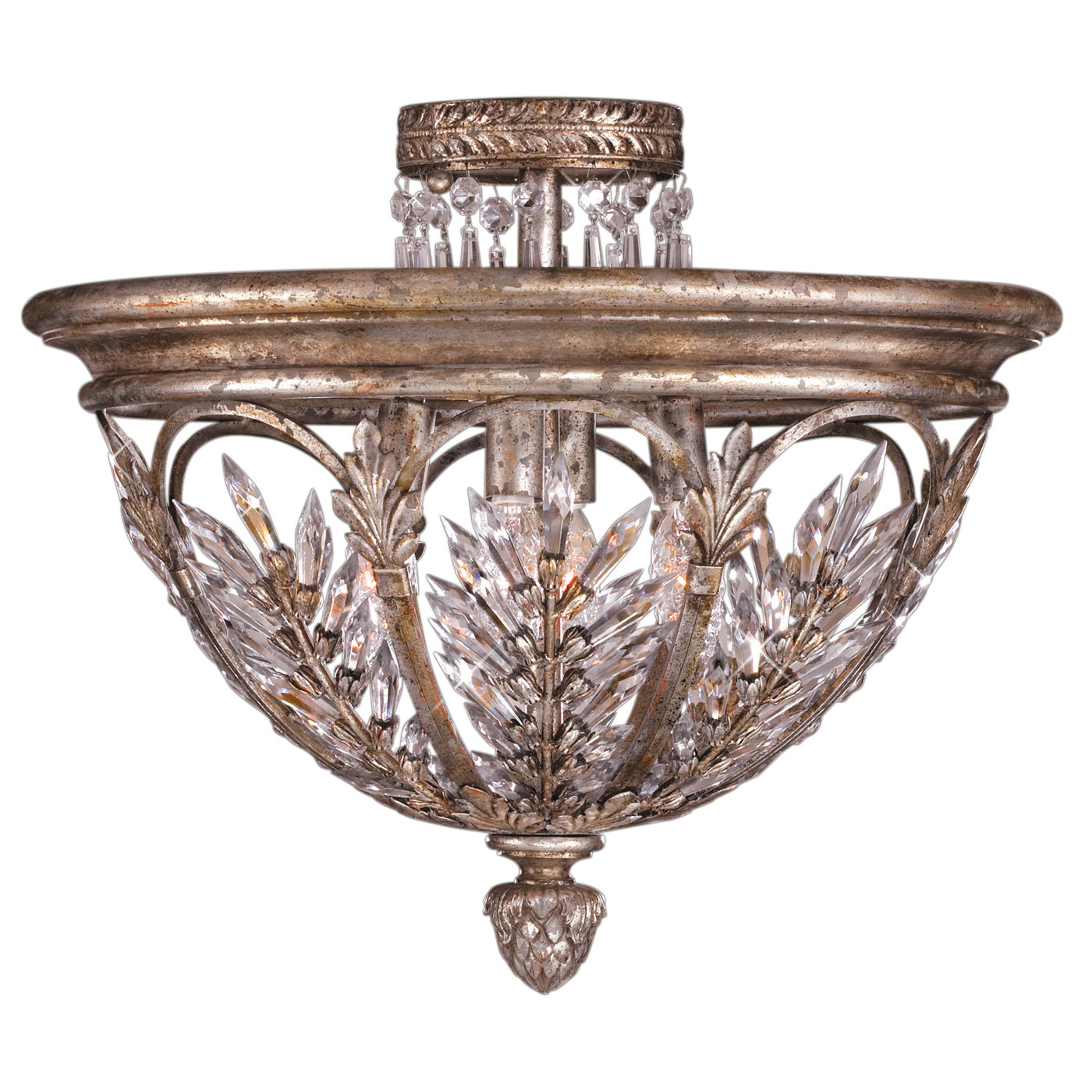 Fine Art Handcrafted Lighting - 300440ST - Three Light Semi-Flush Mount - Winter Palace - Silver