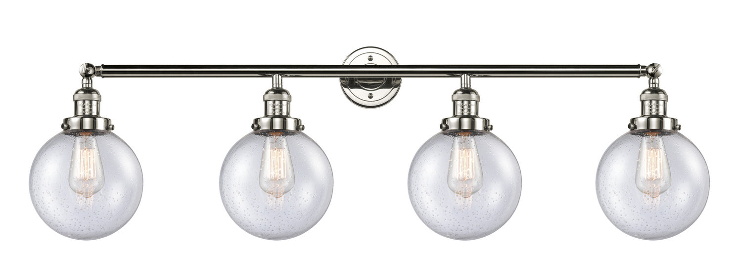 Innovations - 215-PN-G204-8 - Four Light Bath Vanity - Franklin Restoration - Polished Nickel