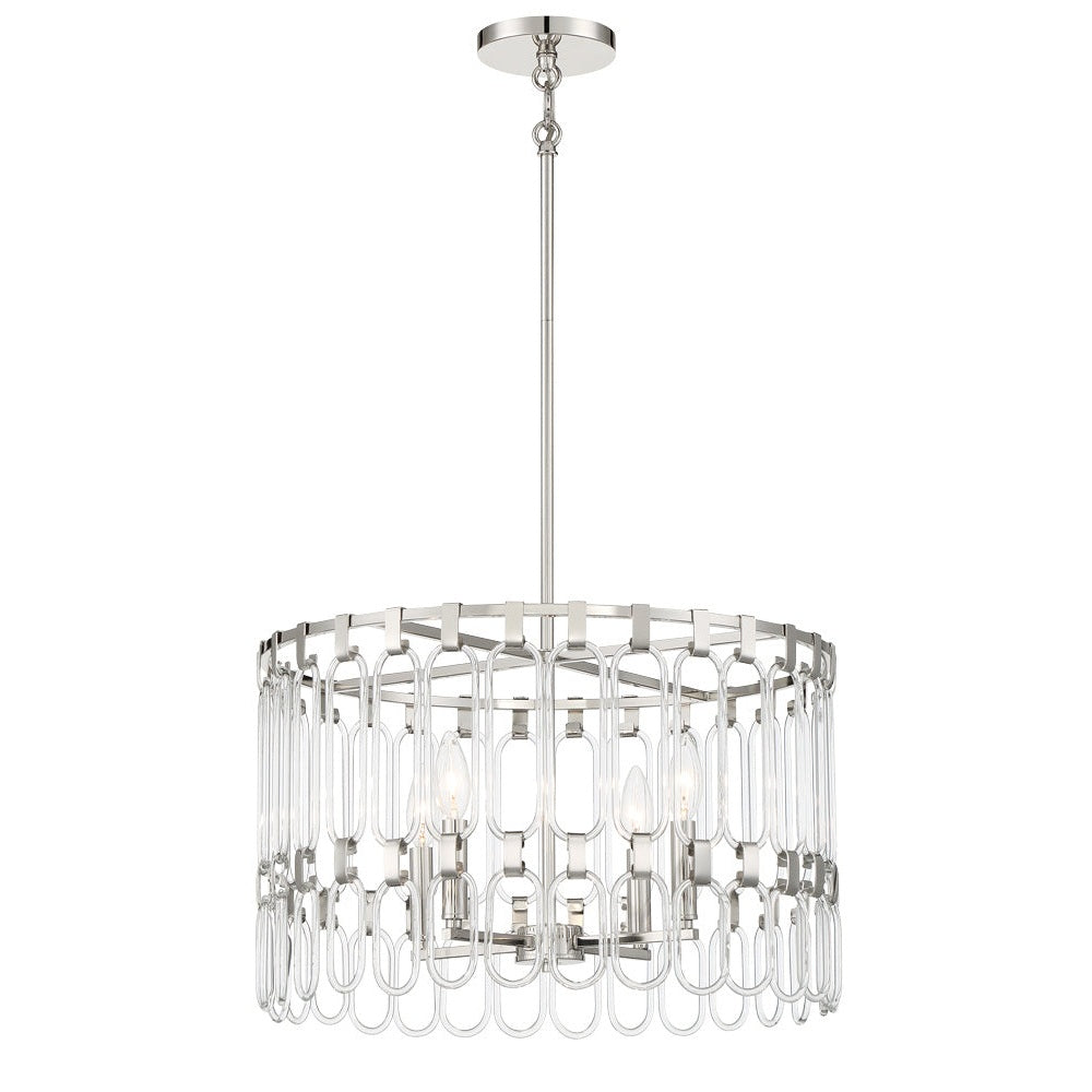 George Kovacs - P5384-613 - Four Light Convertible Semi Flush / Pendant - Charming - Polished Nickel