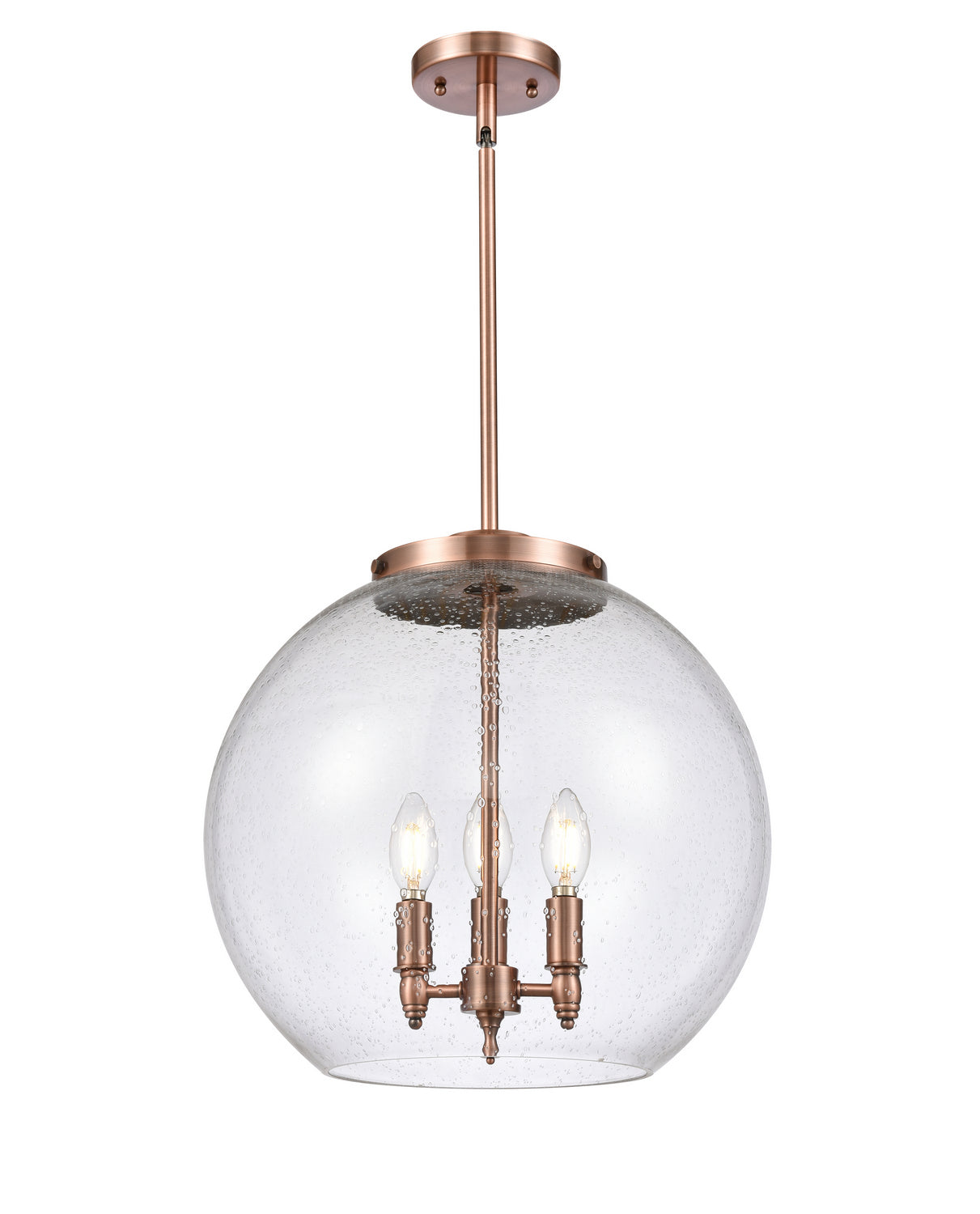 Innovations - 221-3S-AC-G124-16 - Three Light Pendant - Essex - Antique Copper