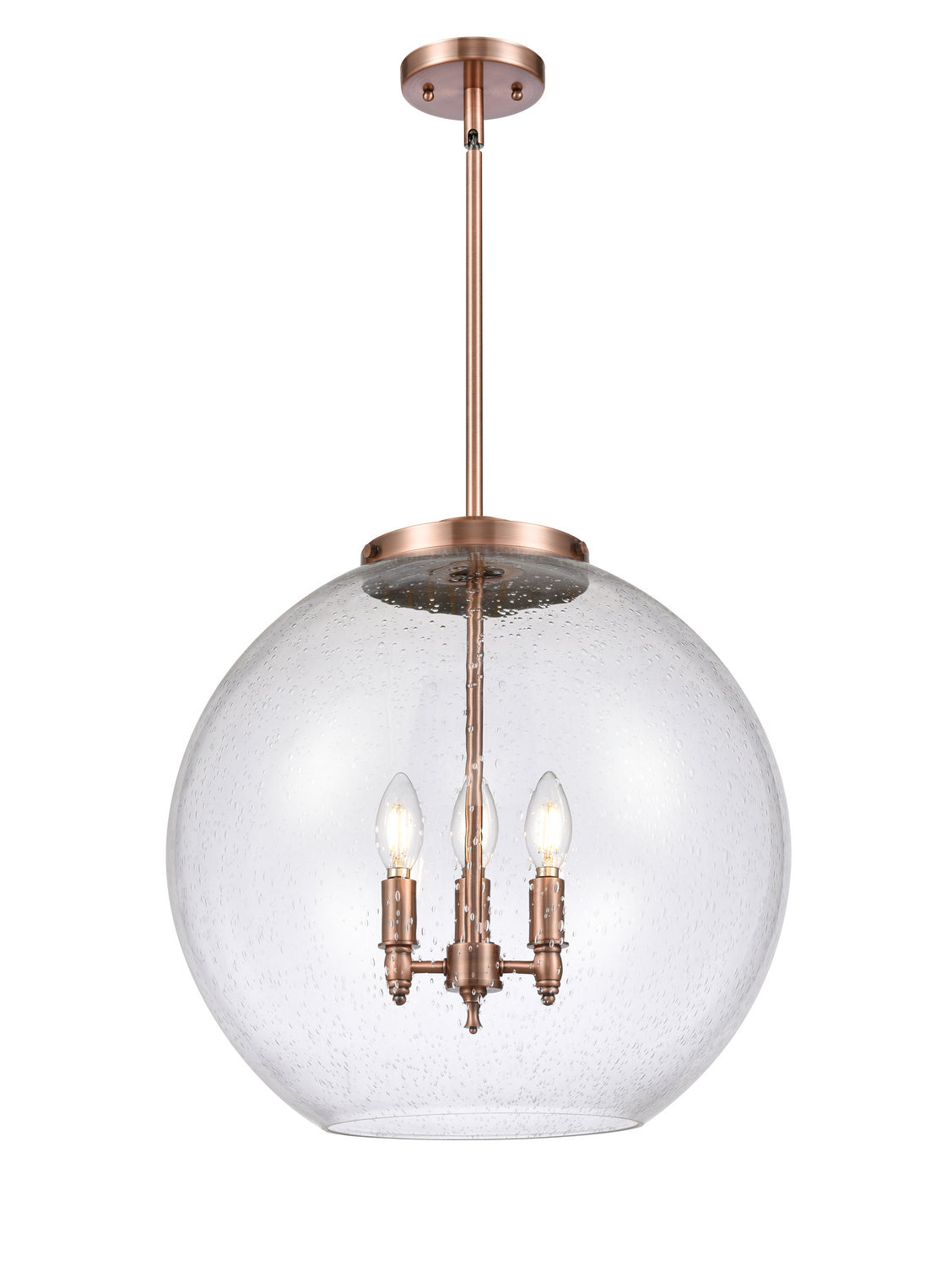 Innovations - 221-3S-AC-G124-18 - Three Light Pendant - Essex - Antique Copper