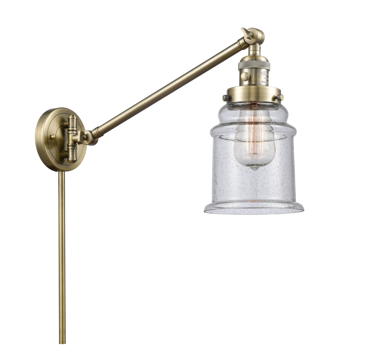 Innovations - 237-AB-G184 - One Light Swing Arm - Franklin Restoration - Antique Brass