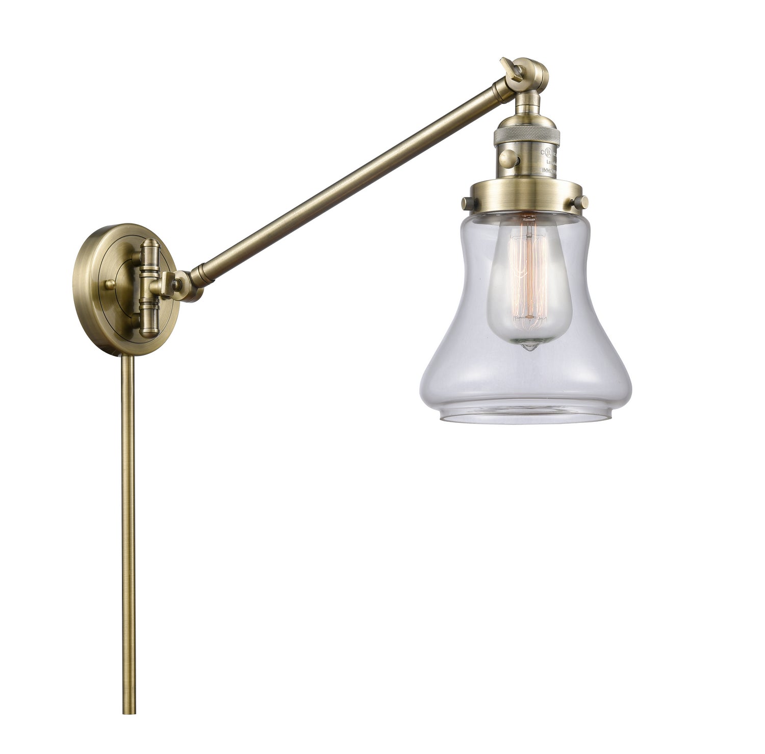 Innovations - 237-AB-G192 - One Light Swing Arm - Franklin Restoration - Antique Brass