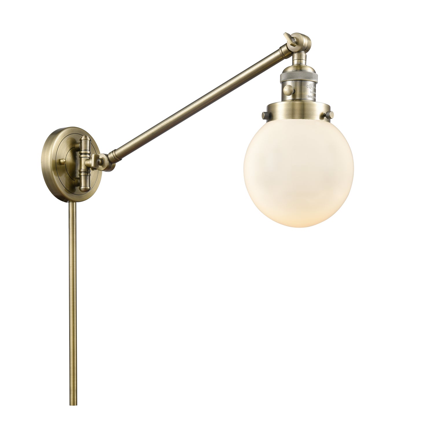 Innovations - 237-AB-G201-6 - One Light Swing Arm - Franklin Restoration - Antique Brass