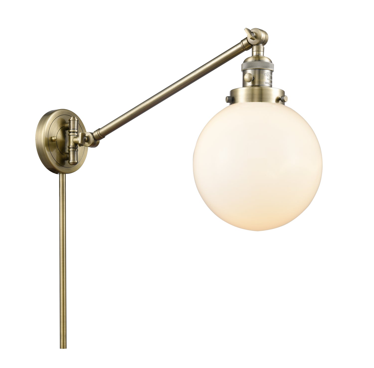 Innovations - 237-AB-G201-8 - One Light Swing Arm - Franklin Restoration - Antique Brass