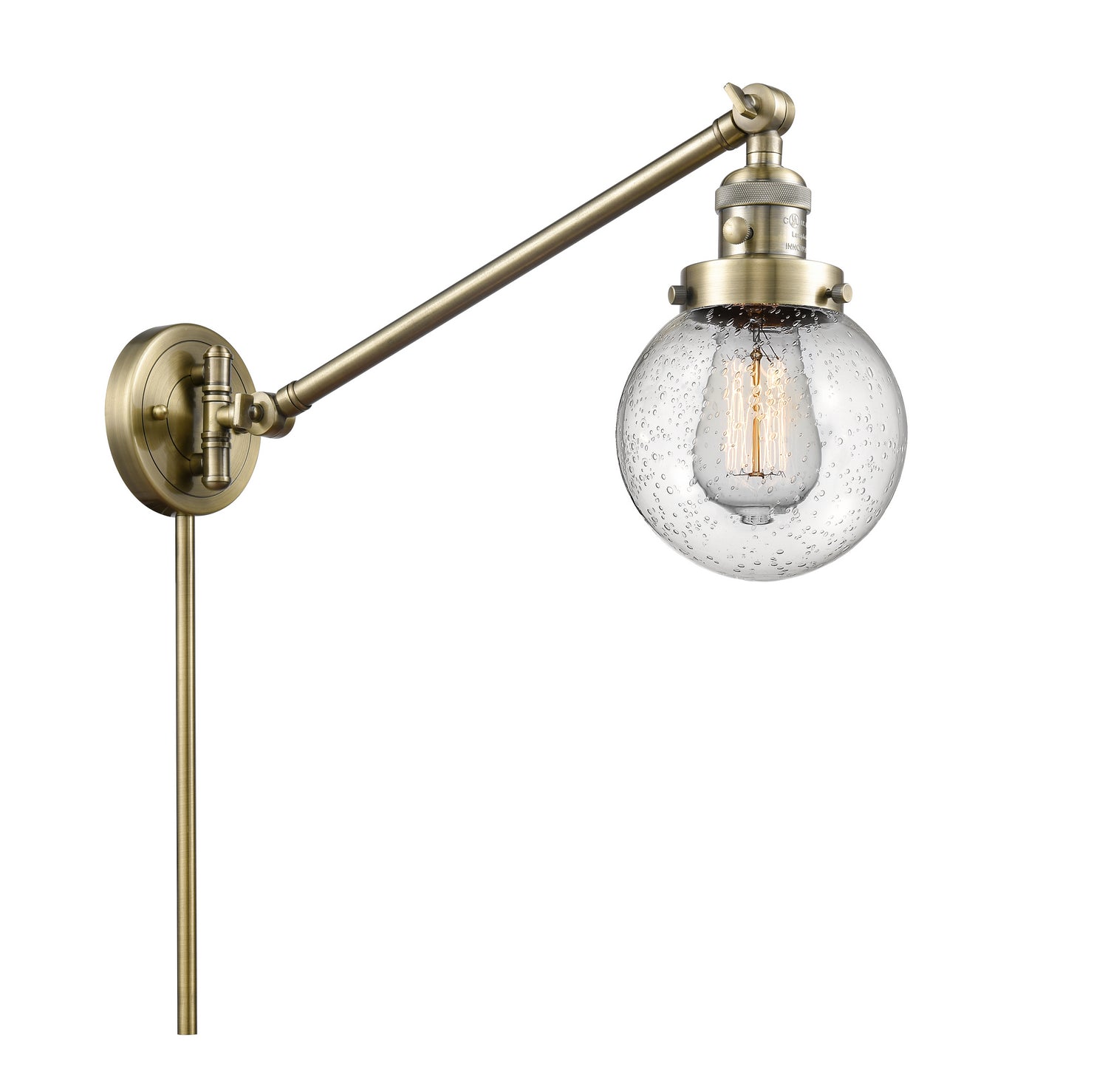 Innovations - 237-AB-G204-6 - One Light Swing Arm - Franklin Restoration - Antique Brass