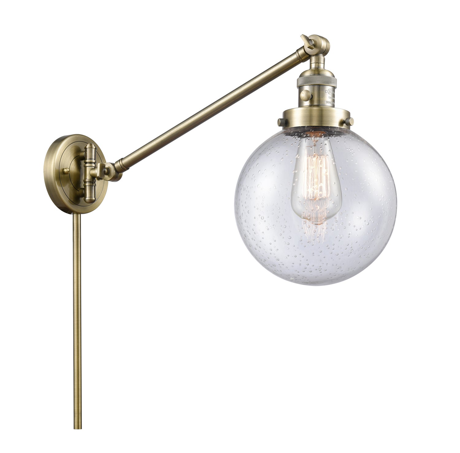 Innovations - 237-AB-G204-8 - One Light Swing Arm - Franklin Restoration - Antique Brass