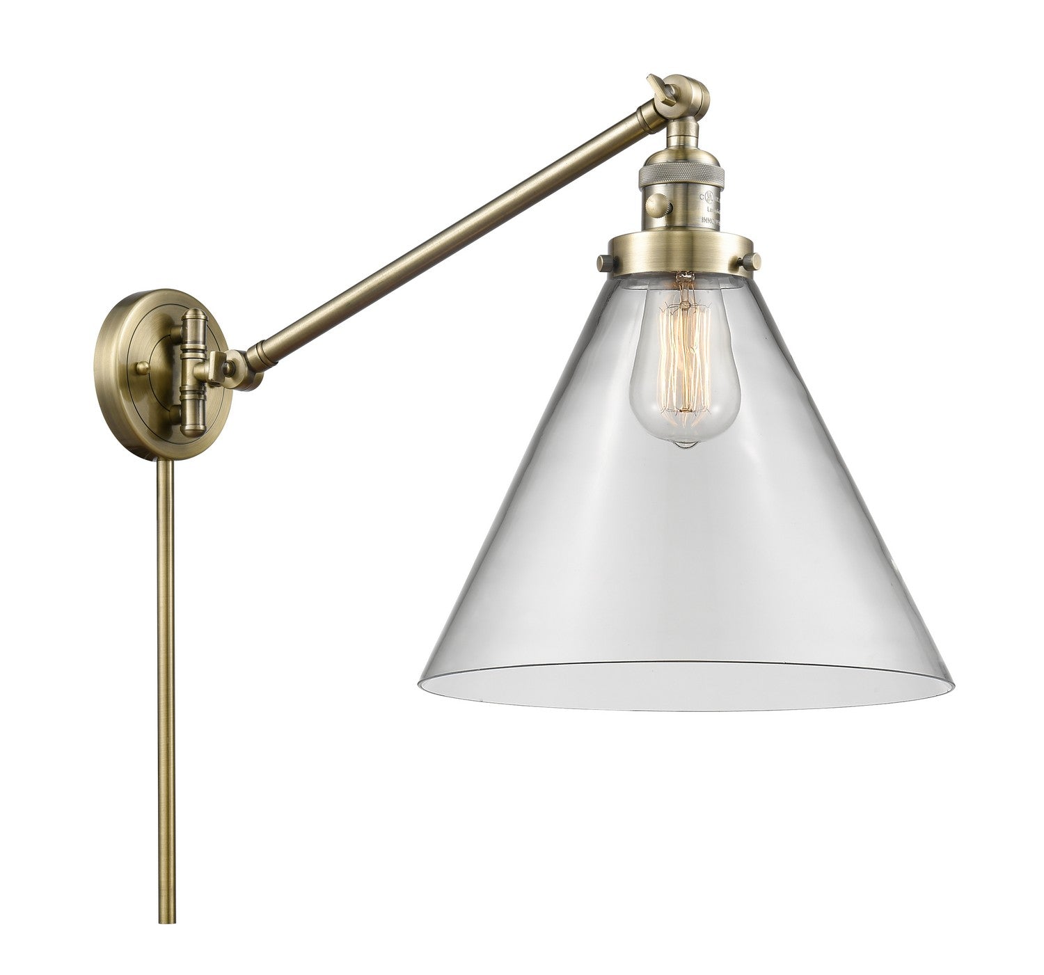 Innovations - 237-AB-G42-L - One Light Swing Arm - Franklin Restoration - Antique Brass