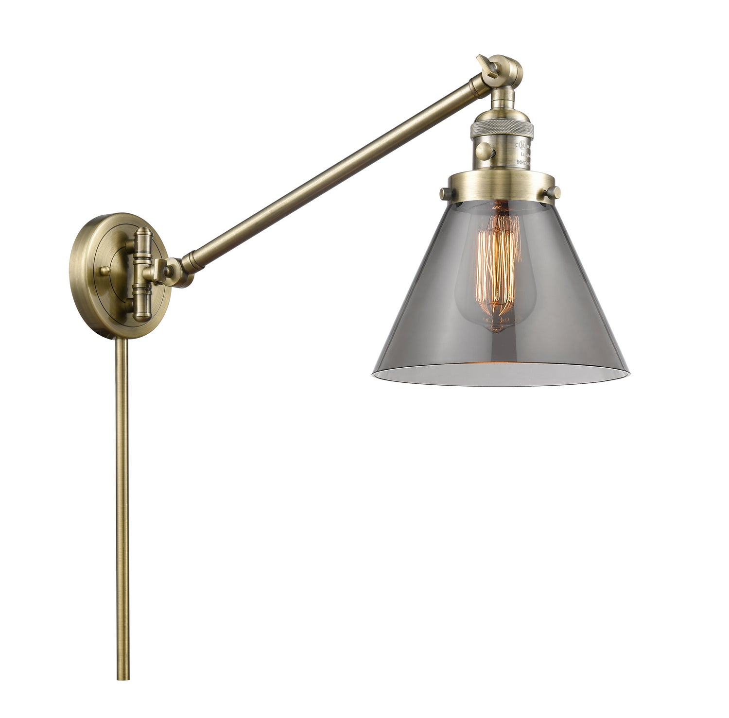 Innovations - 237-AB-G43 - One Light Swing Arm - Franklin Restoration - Antique Brass