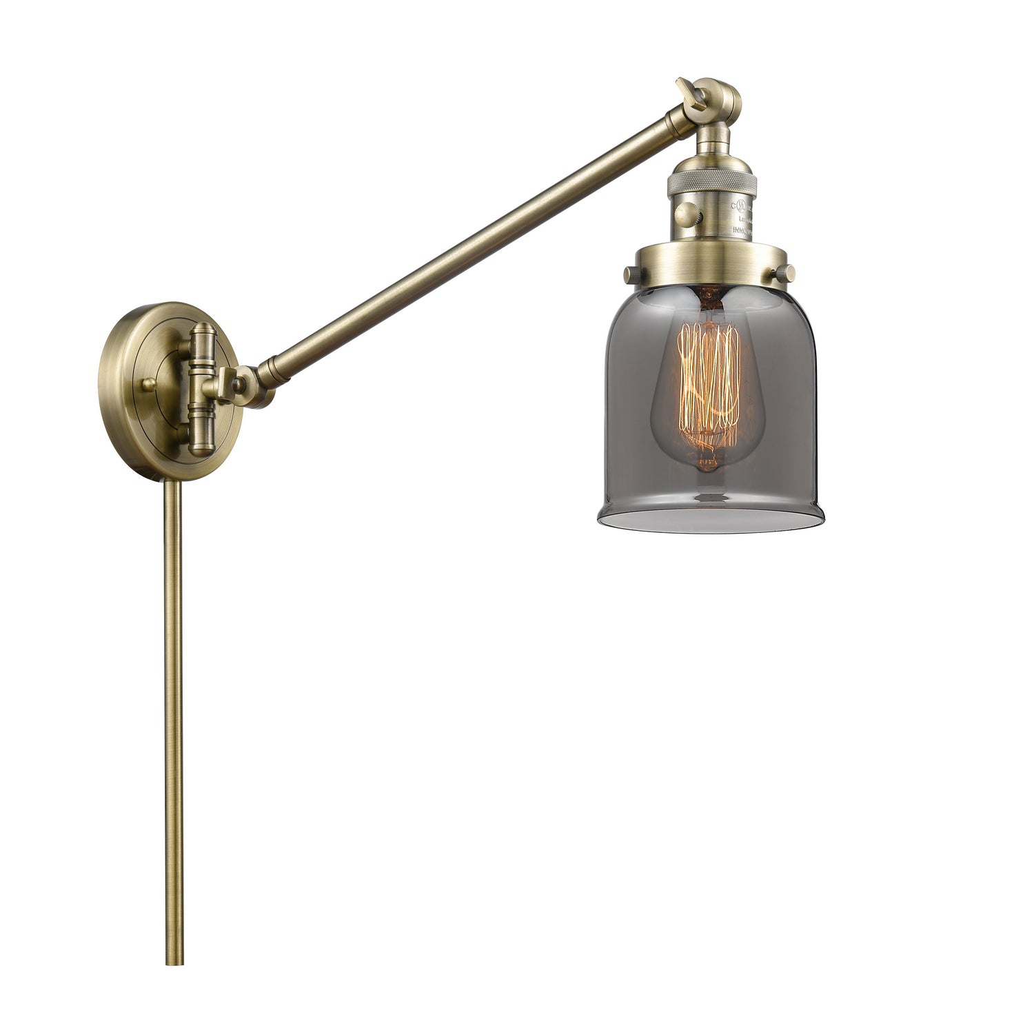 Innovations - 237-AB-G53 - One Light Swing Arm - Franklin Restoration - Antique Brass