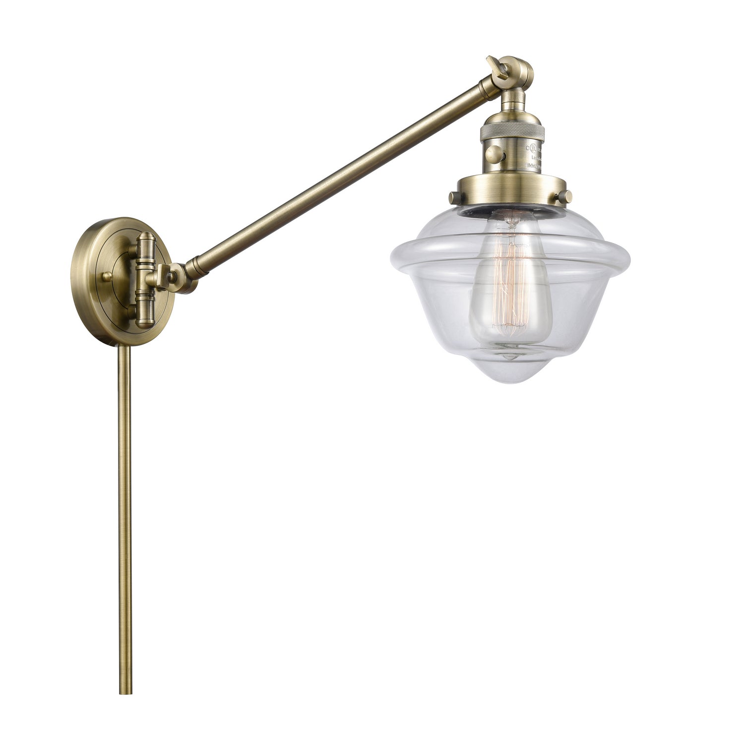 Innovations - 237-AB-G532 - One Light Swing Arm - Franklin Restoration - Antique Brass