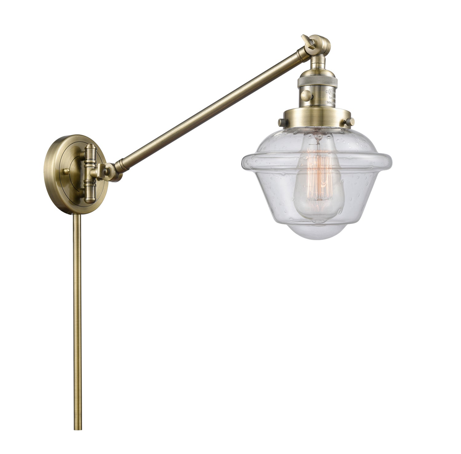 Innovations - 237-AB-G534 - One Light Swing Arm - Franklin Restoration - Antique Brass