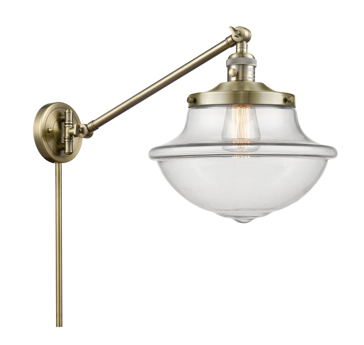 Innovations - 237-AB-G542 - One Light Swing Arm - Franklin Restoration - Antique Brass
