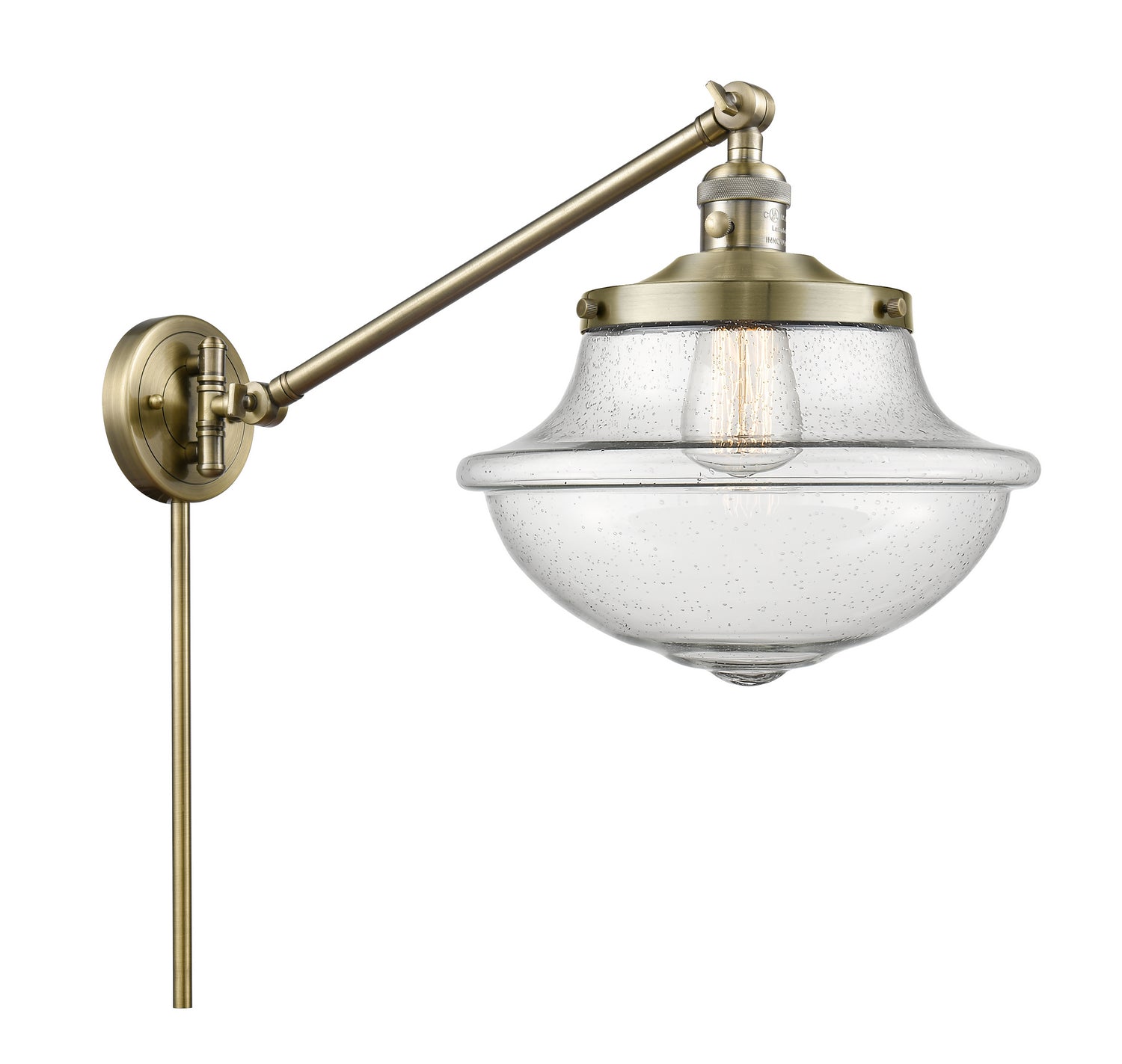 Innovations - 237-AB-G544 - One Light Swing Arm - Franklin Restoration - Antique Brass