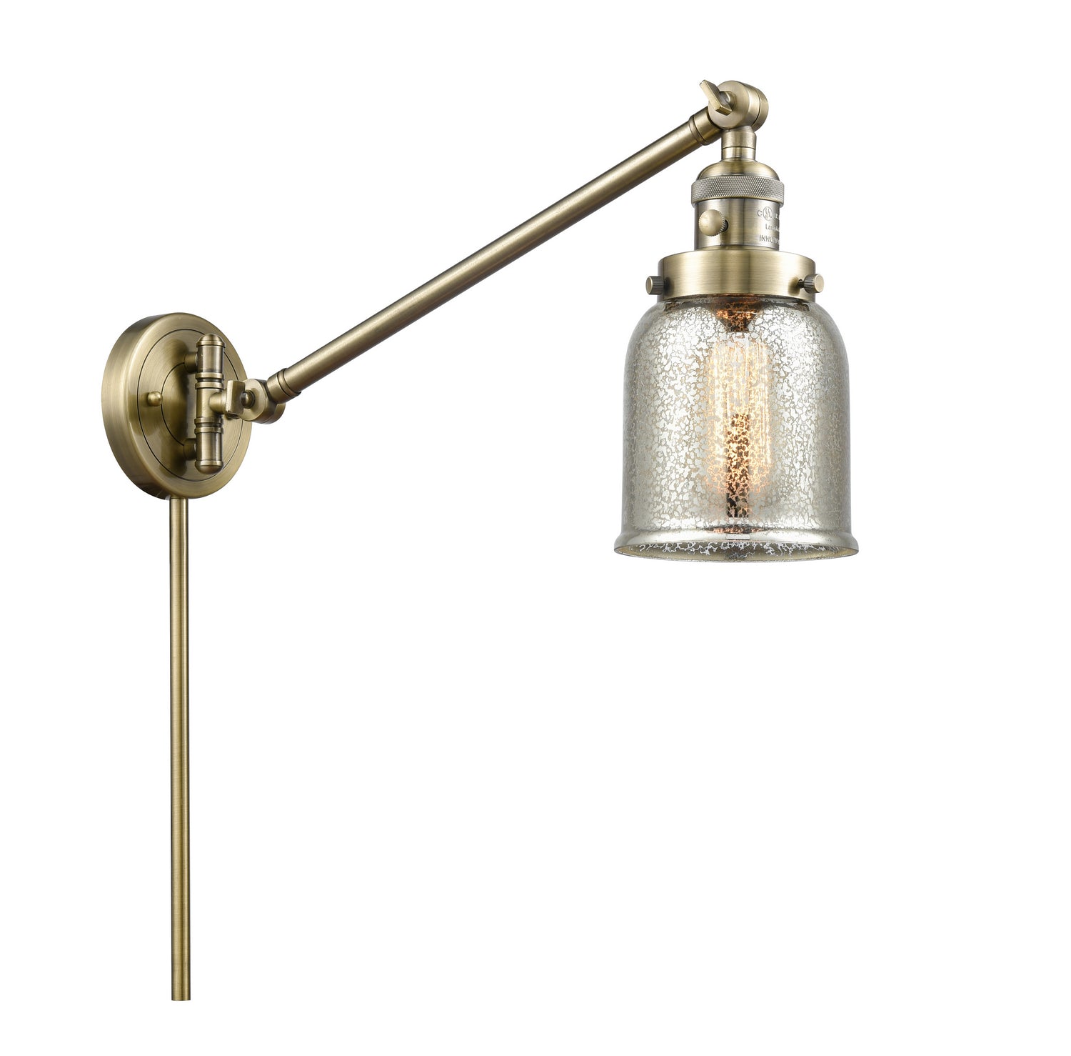 Innovations - 237-AB-G58 - One Light Swing Arm - Franklin Restoration - Antique Brass