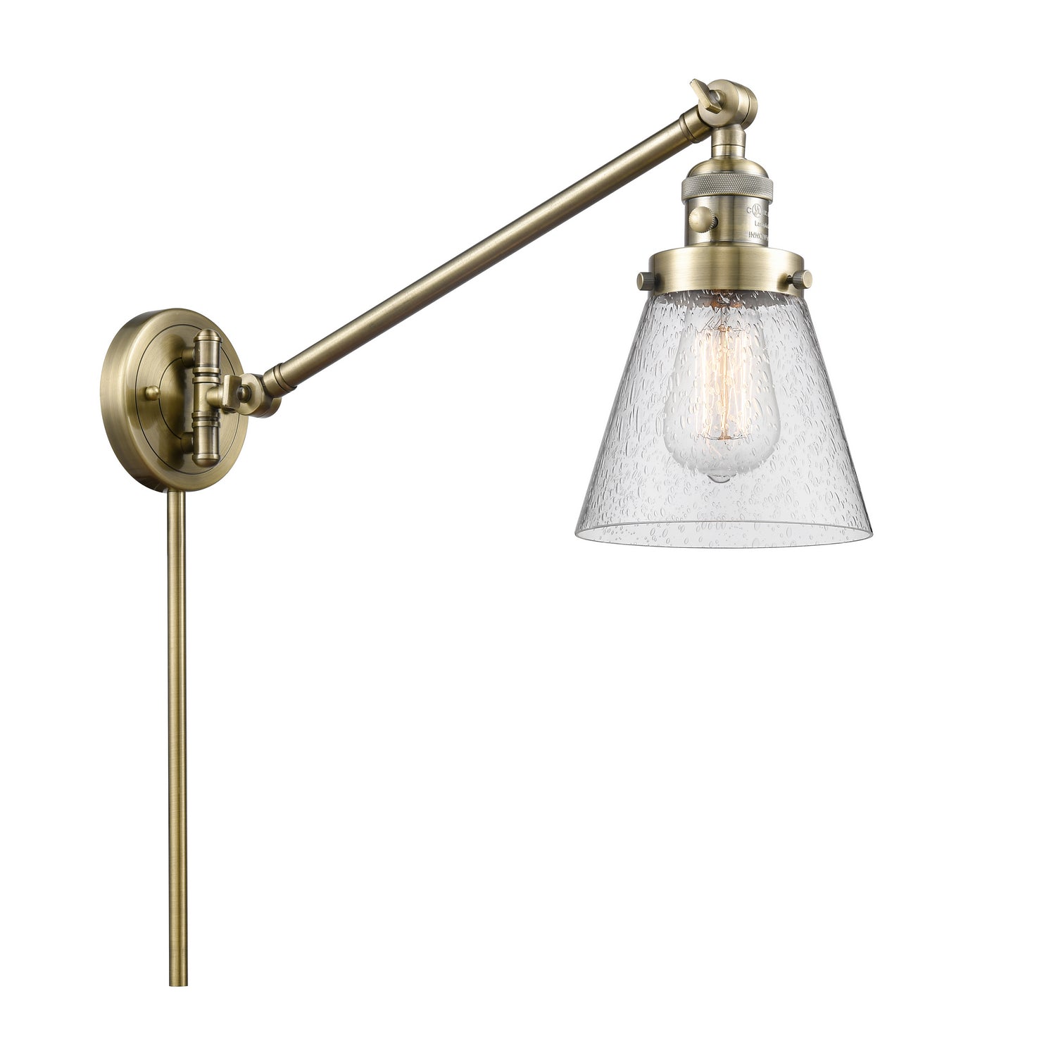 Innovations - 237-AB-G64 - One Light Swing Arm - Franklin Restoration - Antique Brass