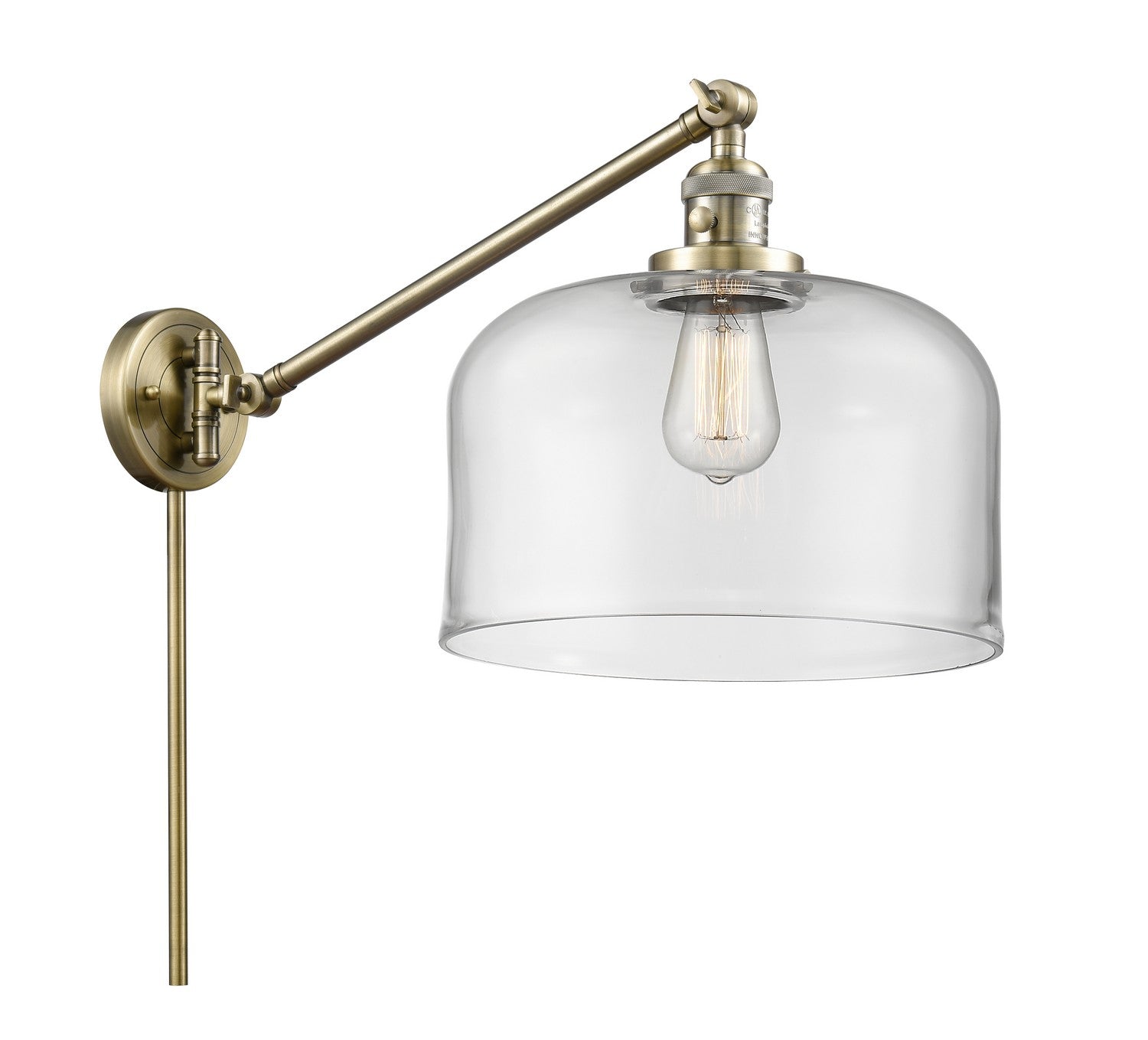 Innovations - 237-AB-G72-L - One Light Swing Arm - Franklin Restoration - Antique Brass