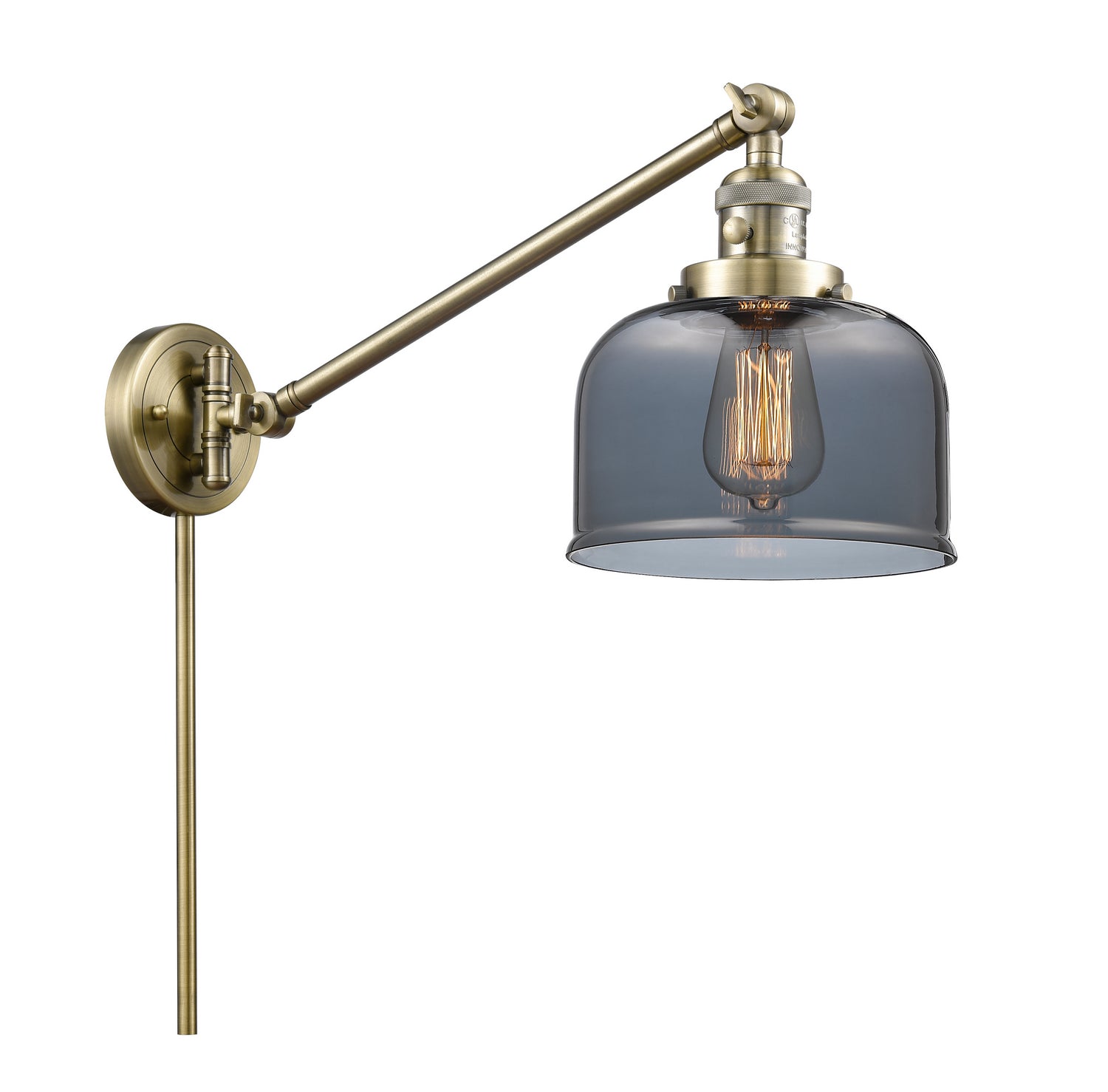 Innovations - 237-AB-G73 - One Light Swing Arm - Franklin Restoration - Antique Brass