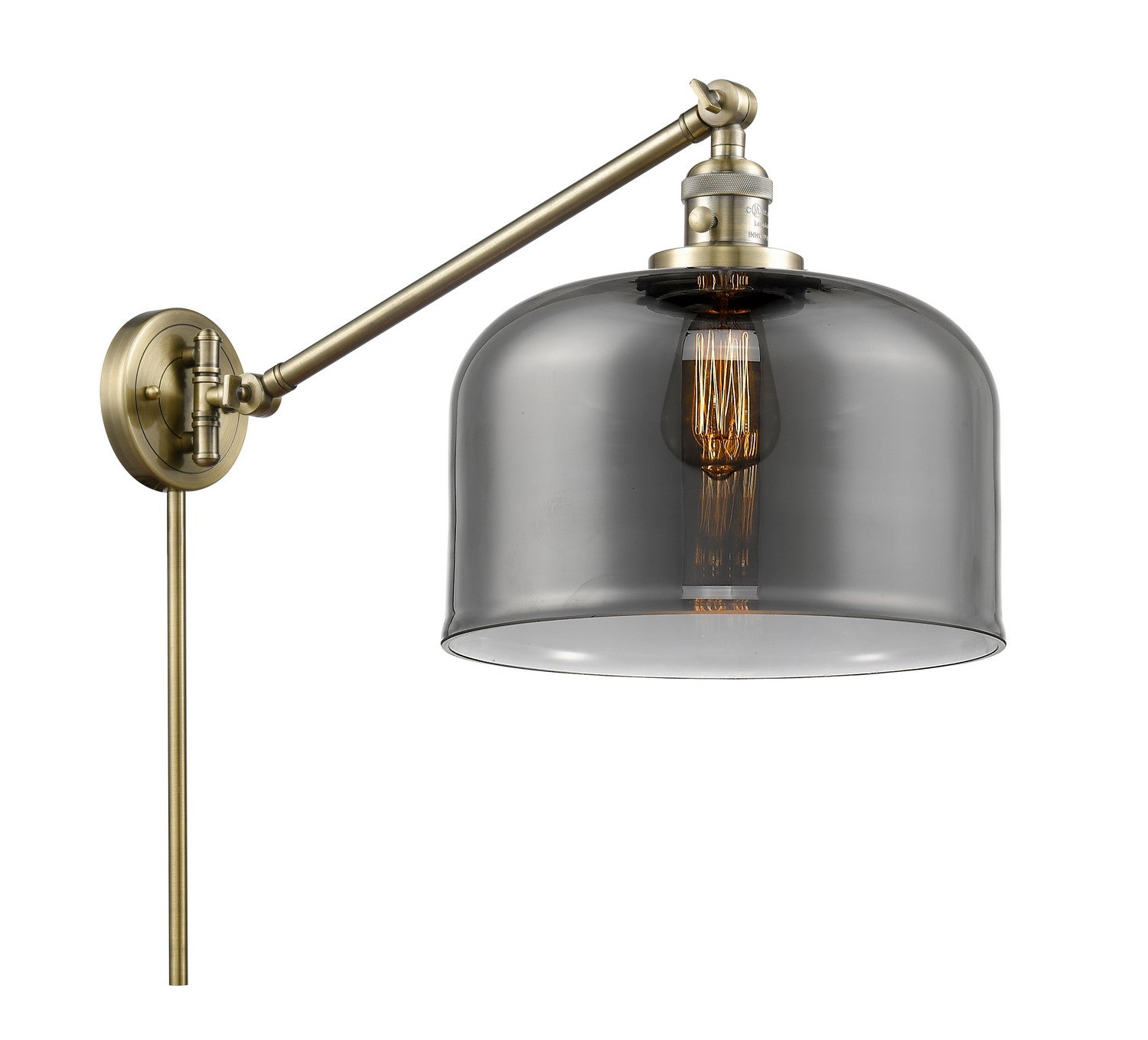 Innovations - 237-AB-G73-L - One Light Swing Arm - Franklin Restoration - Antique Brass