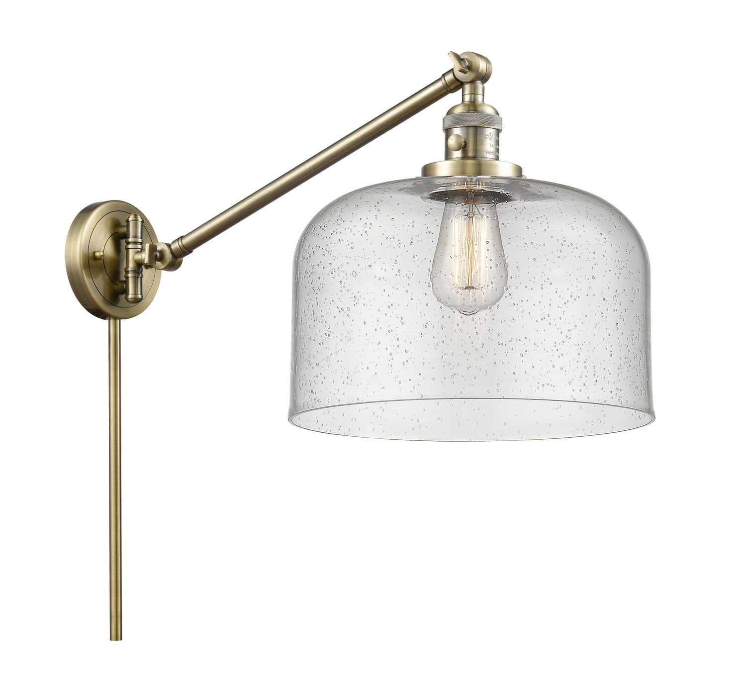 Innovations - 237-AB-G74-L - One Light Swing Arm - Franklin Restoration - Antique Brass