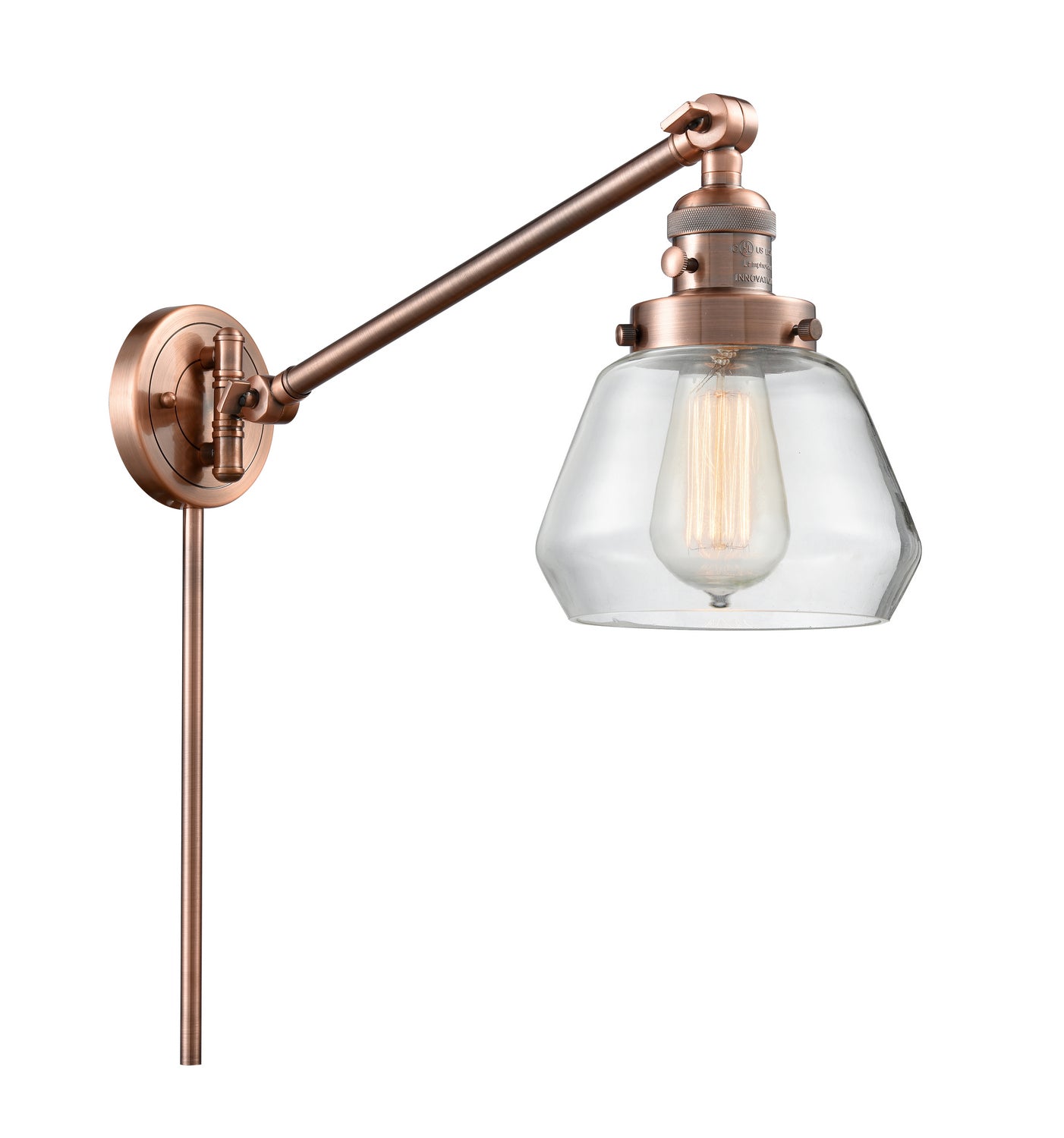 Innovations - 237-AC-G172 - One Light Swing Arm - Franklin Restoration - Antique Copper