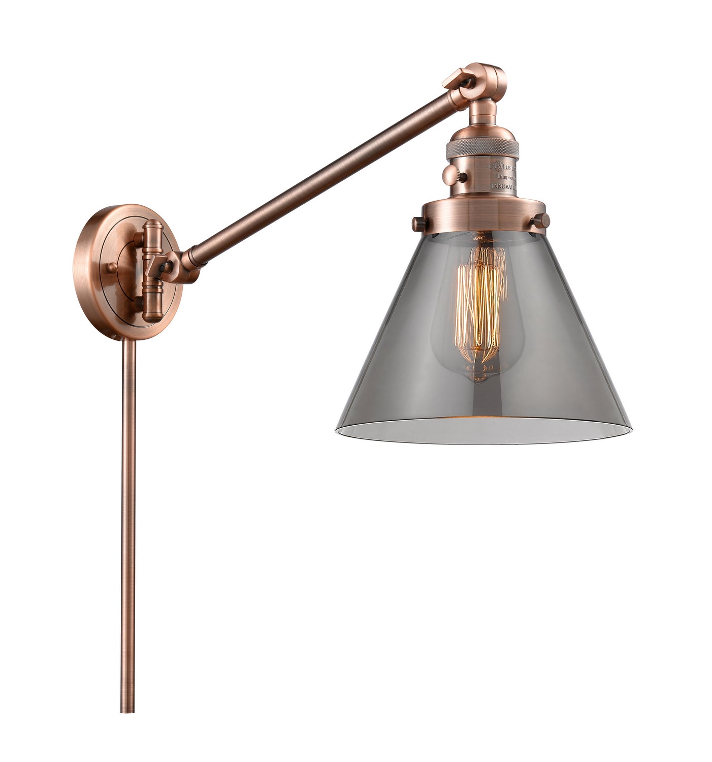 Innovations - 237-AC-G43 - One Light Swing Arm - Franklin Restoration - Antique Copper
