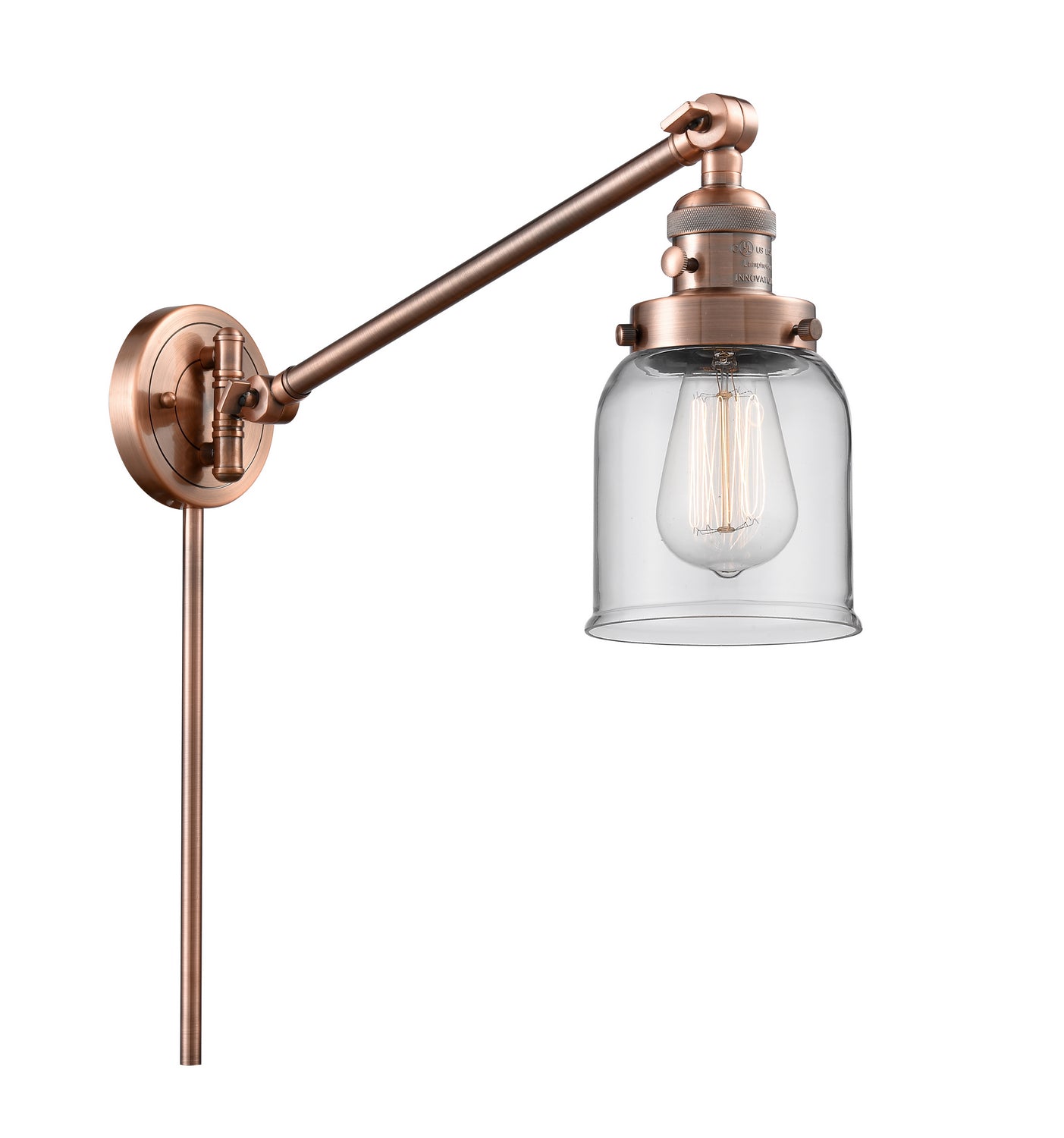 Innovations - 237-AC-G52 - One Light Swing Arm - Franklin Restoration - Antique Copper
