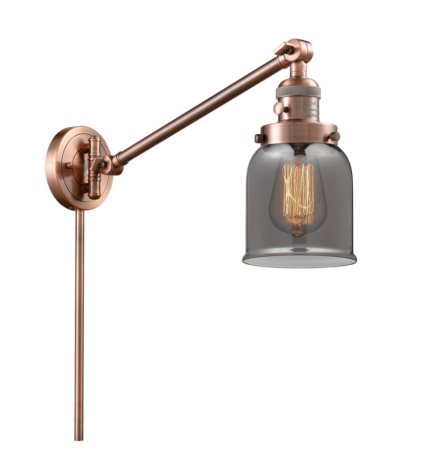 Innovations - 237-AC-G53 - One Light Swing Arm - Franklin Restoration - Antique Copper